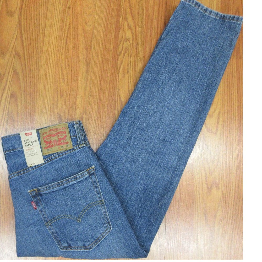 NEW! LEVI'S 541 ATHLETIC FIT JEANS COTTON/SPANDEX DISTRESSED Sz 31W x 30L